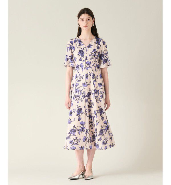 GRACE CONTINENTAL「フラワープリントフレアワンピース」|ワンピース|