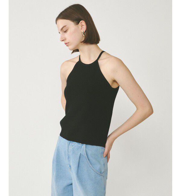  「ハイゲージ畦ニットトップ」|ニット・セーター|ブラック