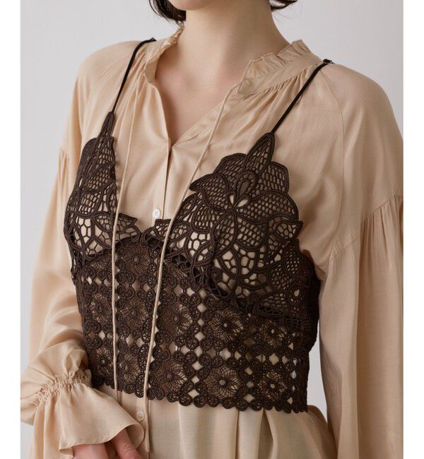 GRACE CONTINENTAL「レースキャミ付カフタンブラウス」|シャツ・ブラウス|