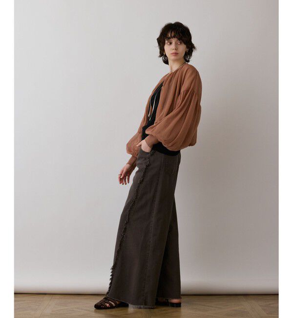 GRACE CONTINENTAL「シアーニットバルーンジャケット」|ブルゾン・スタジャン|