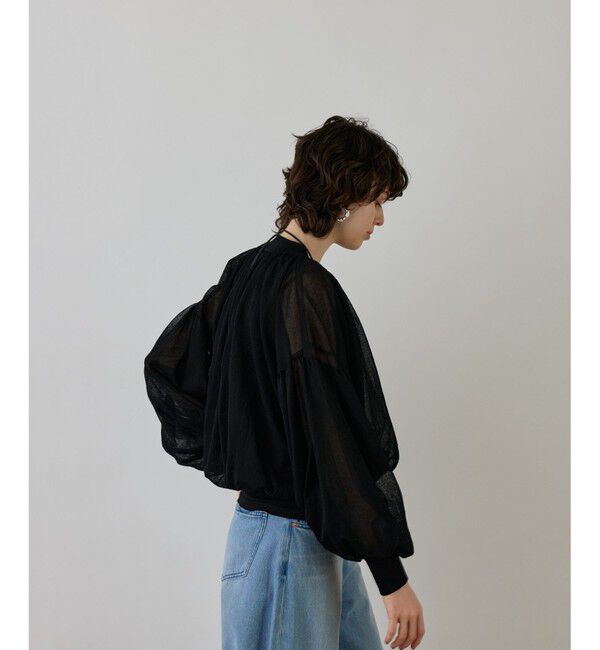 GRACE CONTINENTAL「シアーニットバルーンジャケット」|ブルゾン・スタジャン|