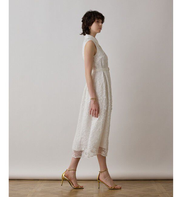 GRACE CONTINENTAL「フラワーライン刺繍ワンピース」|ワンピース|