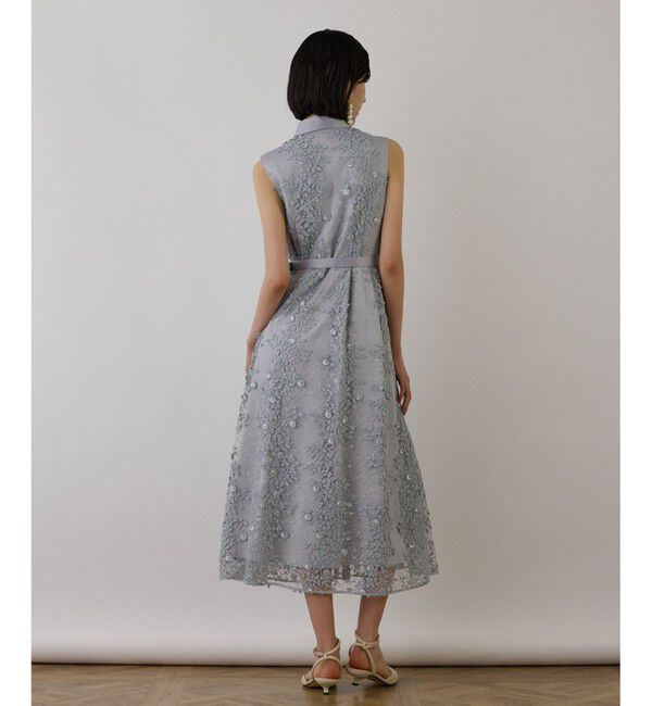 GRACE CONTINENTAL「フラワーライン刺繍ワンピース」|ワンピース|