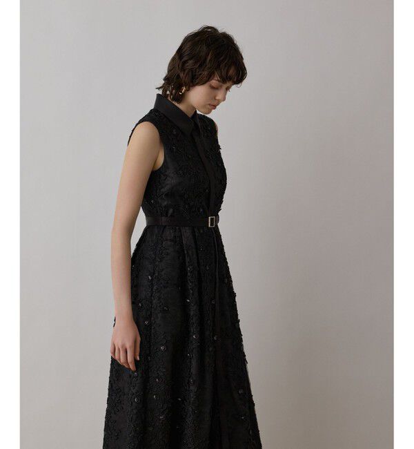 GRACE CONTINENTAL「フラワーライン刺繍ワンピース」|ワンピース|