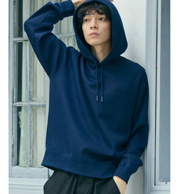 LACOSTE「鹿の子ニットワントーンフーディー / 鹿の子ニットプルオーバーパーカー」|パーカー|