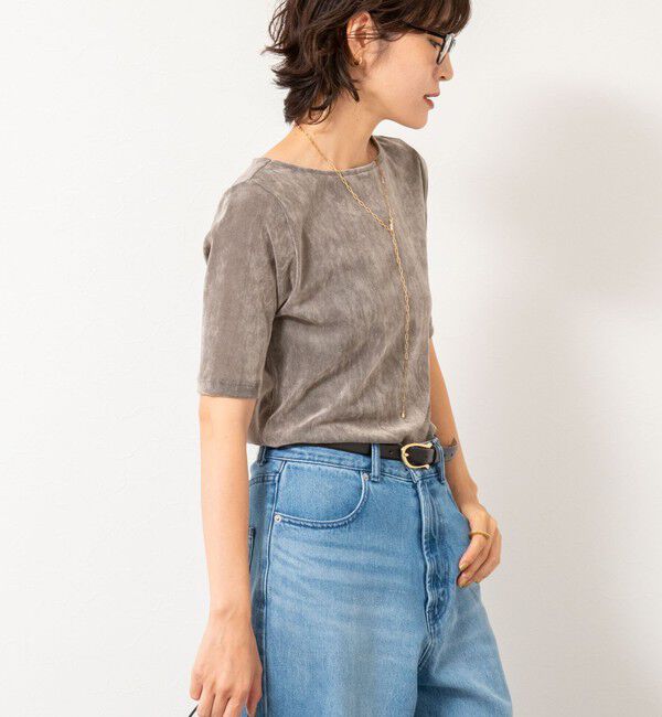 NOLLEY'S「フロッキーチュールボートネックプルオーバーカットソー」|Tシャツ・カットソー|