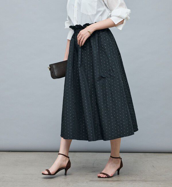 NOLLEY'S sophi「ウォッシャブルラメジャガードフレアスカート」|スカート|