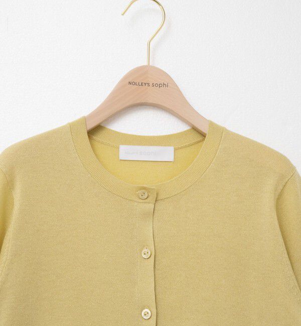 NOLLEY'S sophi「《アンサンブル対応》《手洗い可能》W混ラメクルーネックカーディガン」|カーディガン|