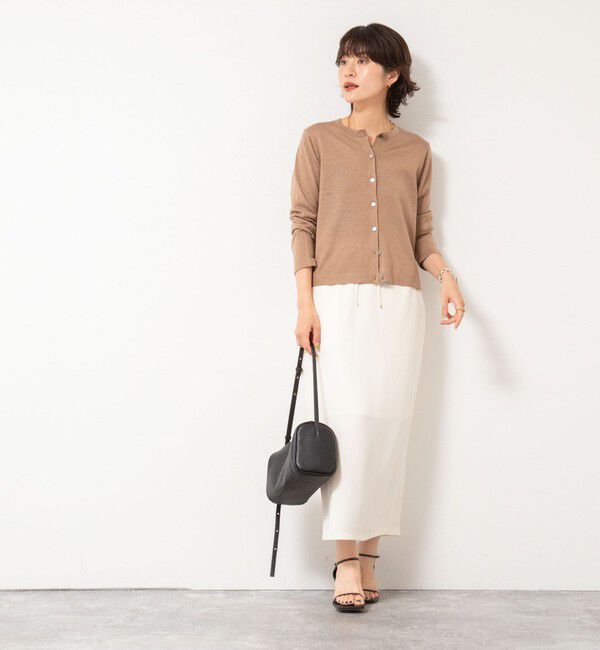 NOLLEY'S sophi「《アンサンブル対応》《手洗い可能》W混ラメクルーネックカーディガン」|カーディガン|