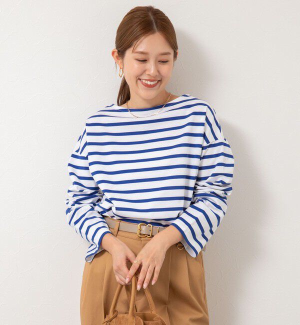 Rie Miller「BIGマリンボーダーボートネックプルオーバーカットソー」|Tシャツ・カットソー|