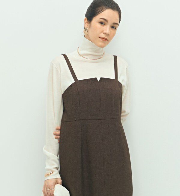 NOLLEY'S「ウォッシャブルウール調ストレッチキャミワンピース」|ワンピース|