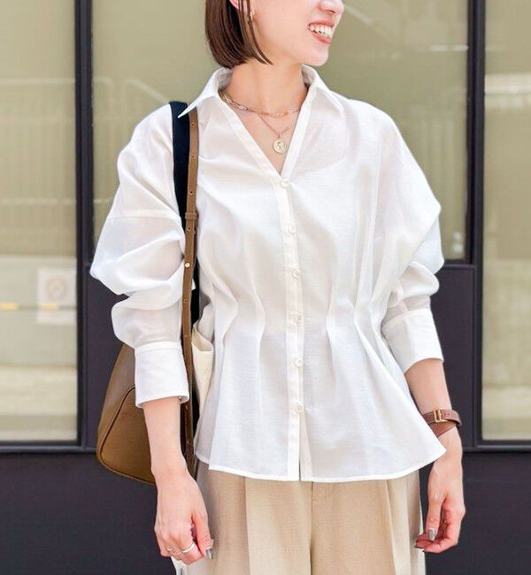 NOLLEY'S「【追加】ウォッシャブルシアースキッパータックブラウス」|シャツ・ブラウス|