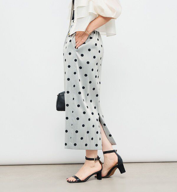 NOLLEY'S「ウォッシャブルストレッチドットジャガードタイトスカート」|タイト|