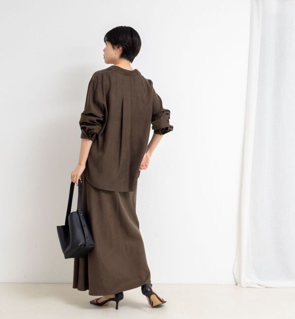 NOLLEY'S sophi「《セットアップ対応》ウォッシャブルフィブリルサテンオープンカラーシャツ」|シャツ・ブラウス|