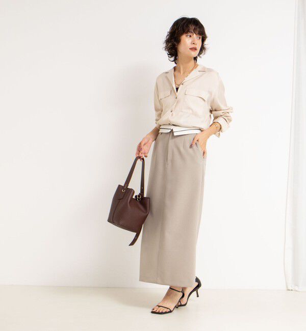 NOLLEY'S sophi「《セットアップ対応》ウォッシャブルフィブリルサテンオープンカラーシャツ」|シャツ・ブラウス|