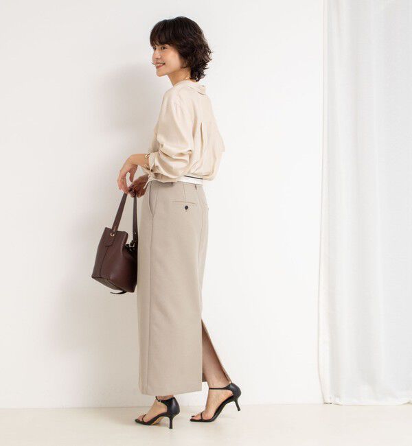 NOLLEY'S sophi「《セットアップ対応》ウォッシャブルフィブリルサテンオープンカラーシャツ」|シャツ・ブラウス|