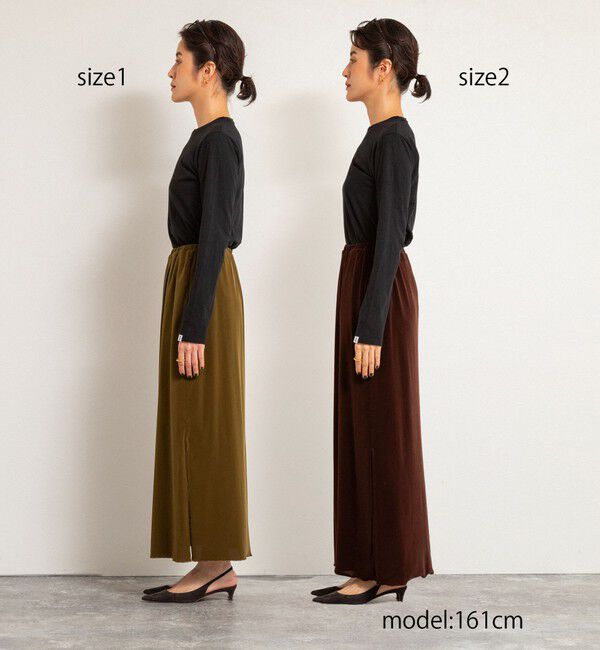 MAQWEL「【MAQWEL/マクウェル】ウォッシャブルベロアロングスカート」|スカート|