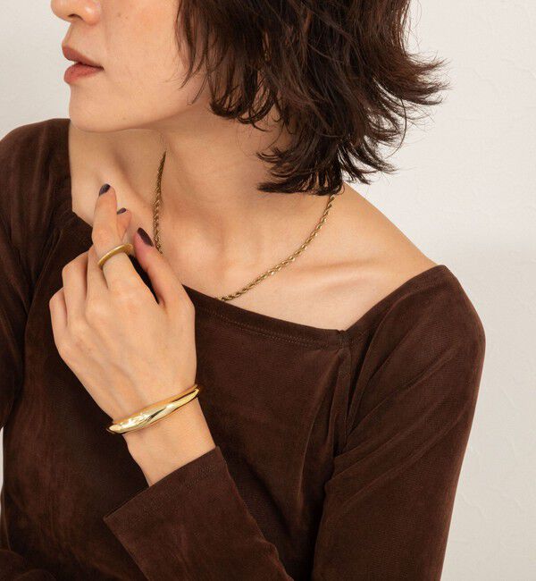 MAQWEL「【MAQWEL/マクウェル】ウォッシャブルベロアレイヤードトップス」|Tシャツ・カットソー|