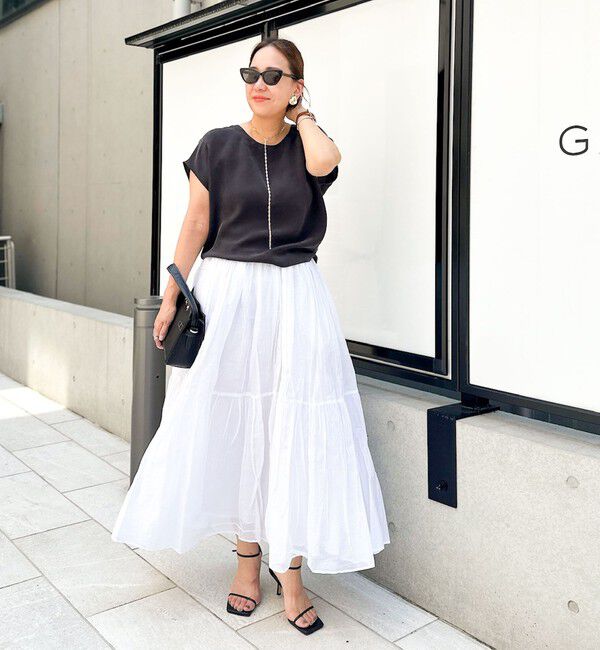 NOLLEY'S「【MARILYN MOON/マリリーンムーン】ウォッシャブルシアースターチコットンギャザースカート」|フレア|