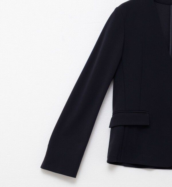 NOLLEY'S sophi「《セットアップ対応》ウォッシャブルカットジョーゼットノーカラージャケット」|ノーカラージャケット|