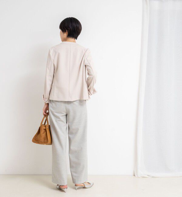 NOLLEY'S sophi「《セットアップ対応》ウォッシャブルカットジョーゼットノーカラージャケット」|ノーカラージャケット|