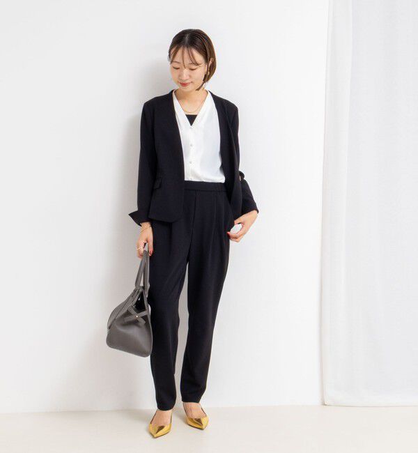 NOLLEY'S sophi「《セットアップ対応》ウォッシャブルカットジョーゼットノーカラージャケット」|ノーカラージャケット|