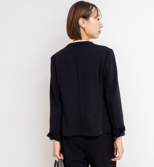NOLLEY'S sophi「《セットアップ対応》ウォッシャブルカットジョーゼットノーカラージャケット」|ノーカラージャケット|