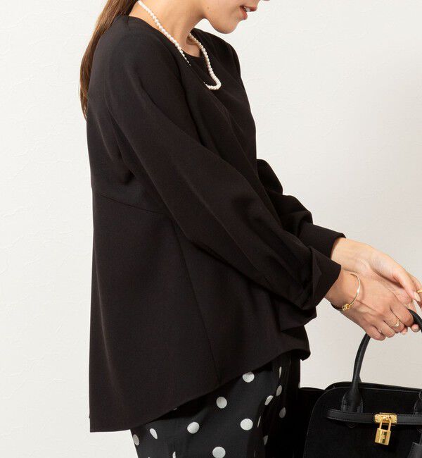 NOLLEY'S「《セットアップ対応》ウォッシャブルストレッチギャババックフレアブラウス」|シャツ・ブラウス|