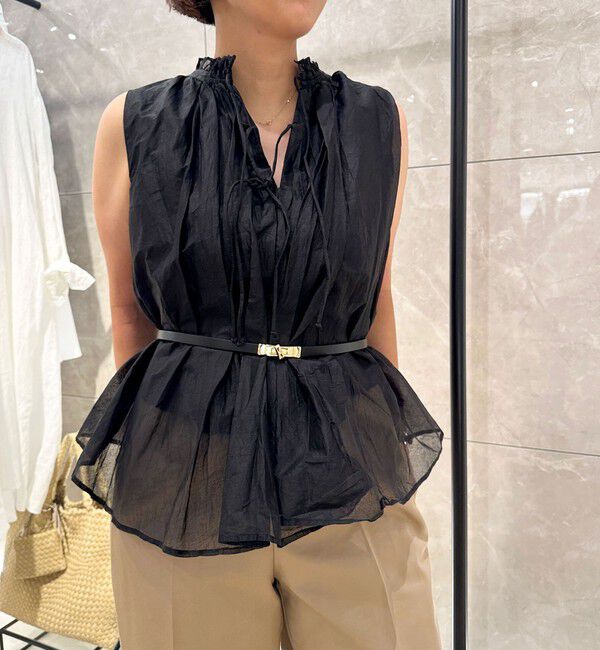 NOLLEY'S「【MARILYN MOON/マリリーンムーン】２WAYシアースターチコットンギャザーブラウス」|シャツ・ブラウス|