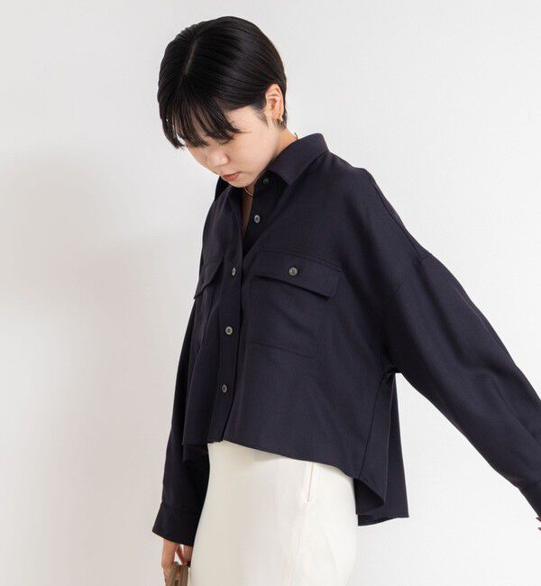 NOLLEY'S sophi「ウォッシャブルウール混ビエラショートシャツ」|シャツ・ブラウス|