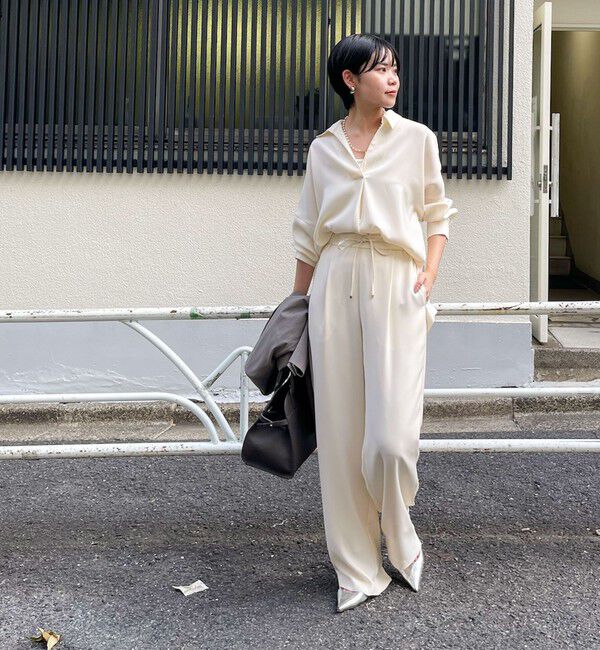 NOLLEY'S sophi「《morisachiシリーズとセットアップ対応》ウォッシャブルダブルサテンスキッパーブラウス」|シャツ・ブラウス|