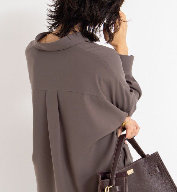 NOLLEY'S sophi「《morisachiシリーズとセットアップ対応》ウォッシャブルダブルサテンスキッパーブラウス」|シャツ・ブラウス|