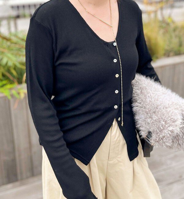 NOLLEY'S「MY STANDARD ウォッシャブルリブカーディガン」|カーディガン|