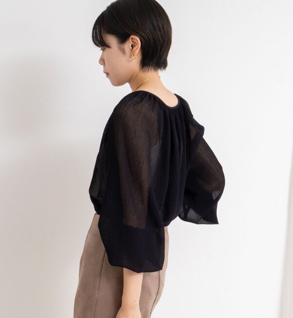 NOLLEY'S sophi「ウォッシャブル楊柳ギャザーブラウス」|シャツ・ブラウス|