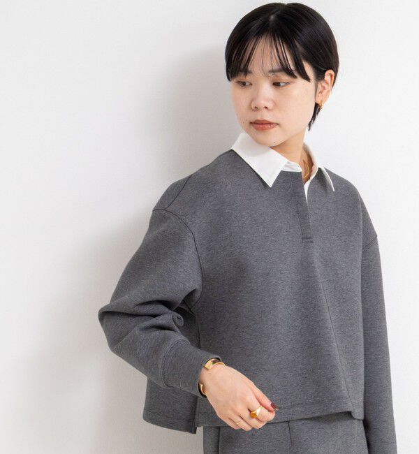 NOLLEY'S sophi「《セットアップ対応》ウォッシャブルポロ衿ダンボールカットソープルオーバー」|Tシャツ・カットソー|