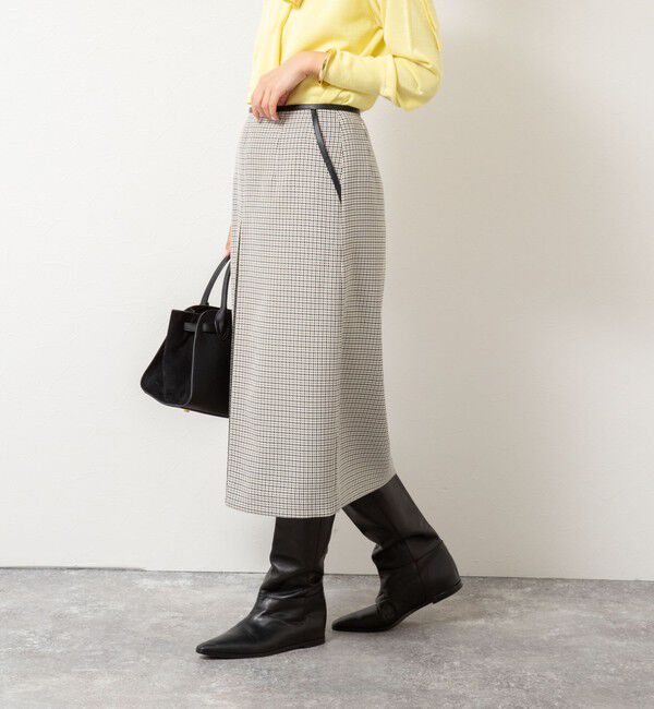 NOLLEY'S「ウォッシャブルボックスタックトラペーズスカート」|フレア|