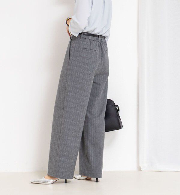 NOLLEY'S sophi「ウォッシャブル両面起毛ヘリンボーン/ストライプセミワイドパンツ」|その他|