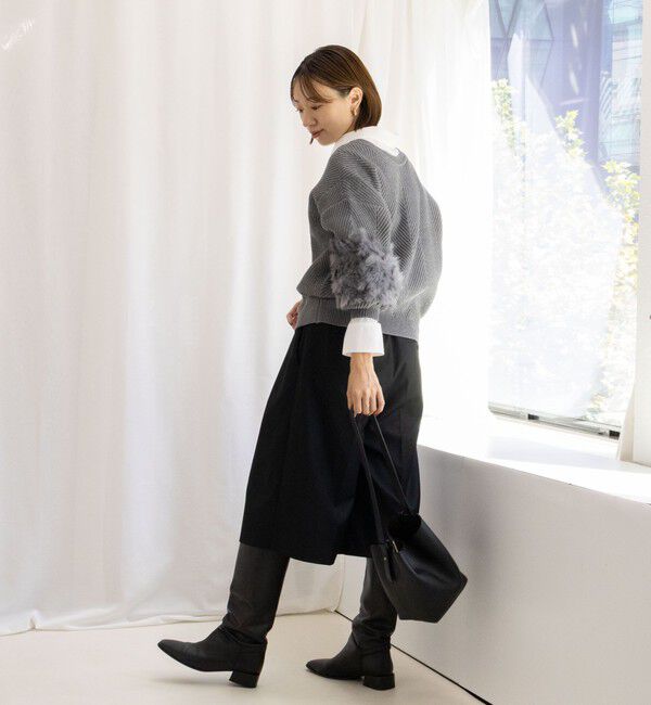 NOLLEY'S「《手洗い可能》2WAYラビットファーニットカーディガン」|カーディガン|