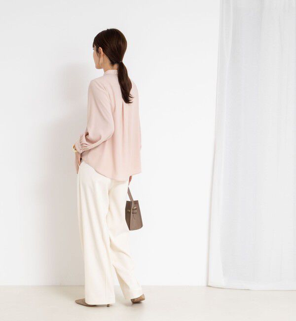 NOLLEY'S sophi「ウォッシャブルバックサテンパール釦タックブラウス」|シャツ・ブラウス|