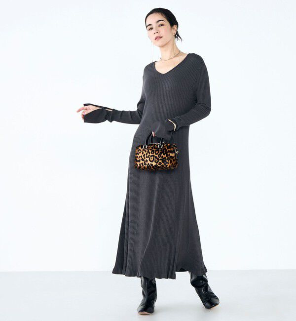 NOLLEY'S「《手洗い可能》フイット＆フレアーVネックワンピース」|ワンピース|