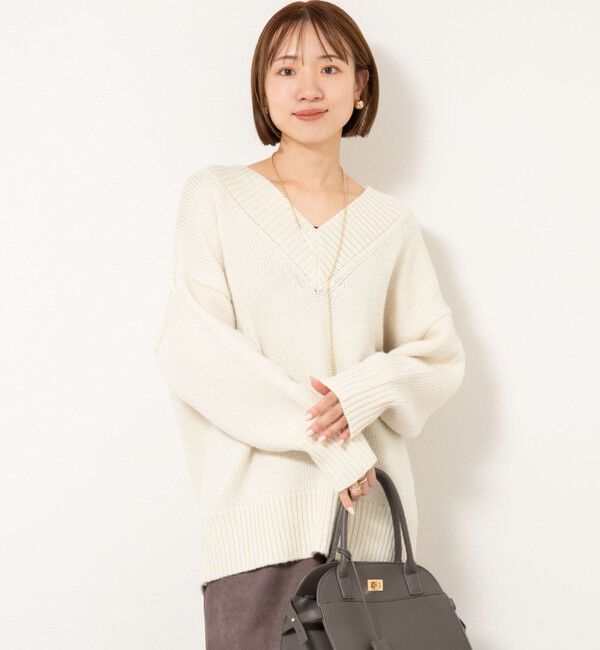 NOLLEY'S sophi「ブライト紡毛Vネックプルオーバー」|ニット・セーター|