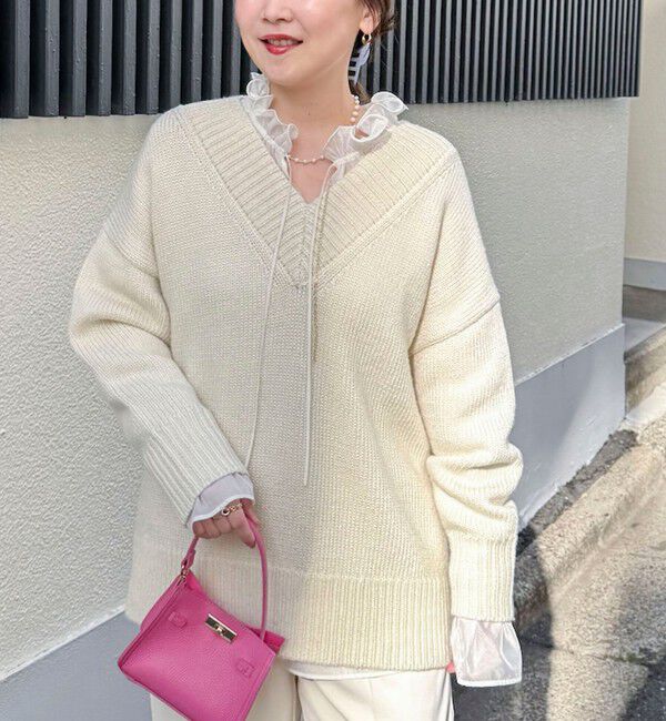 NOLLEY'S sophi「ブライト紡毛Vネックプルオーバー」|ニット・セーター|