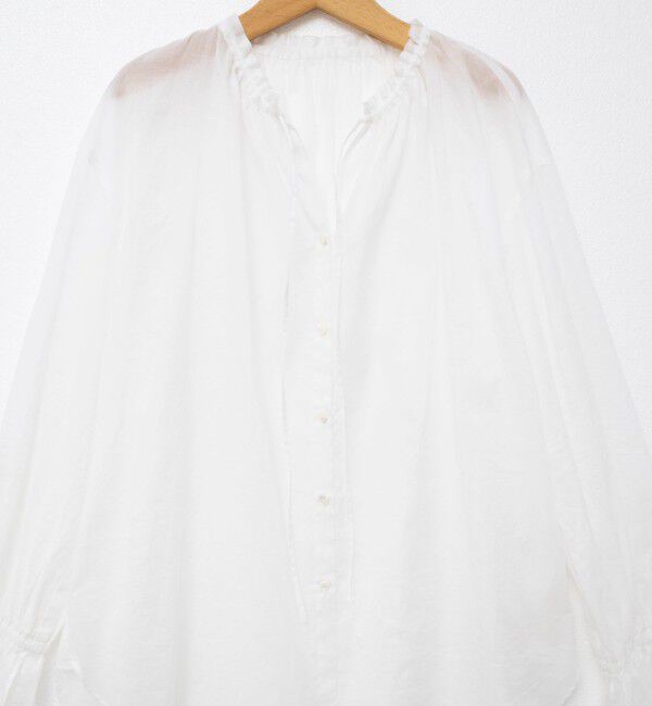 NOLLEY'S「ウォッシャブルシアーコットンフリル襟ブラウス」|シャツ・ブラウス|