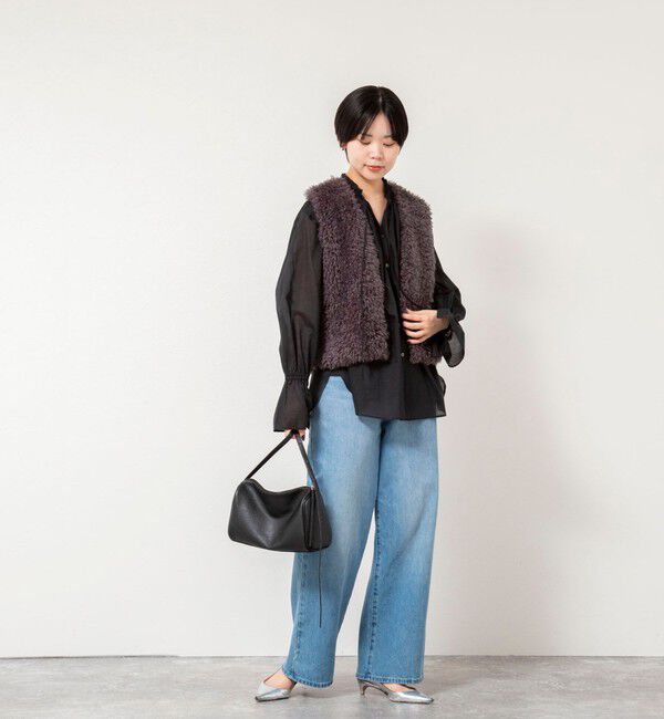 NOLLEY'S「ウォッシャブルシアーコットンフリル襟ブラウス」|シャツ・ブラウス|