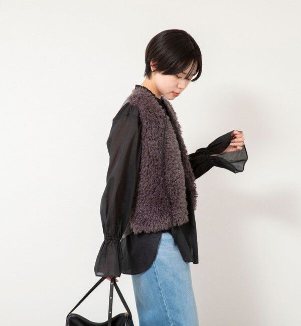 NOLLEY'S「ウォッシャブルシアーコットンフリル襟ブラウス」|シャツ・ブラウス|