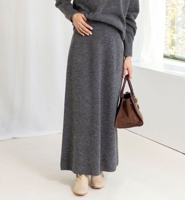 NOLLEY'S sophi「《手洗い可能》アルパカ混ロングスカート」|フレア|