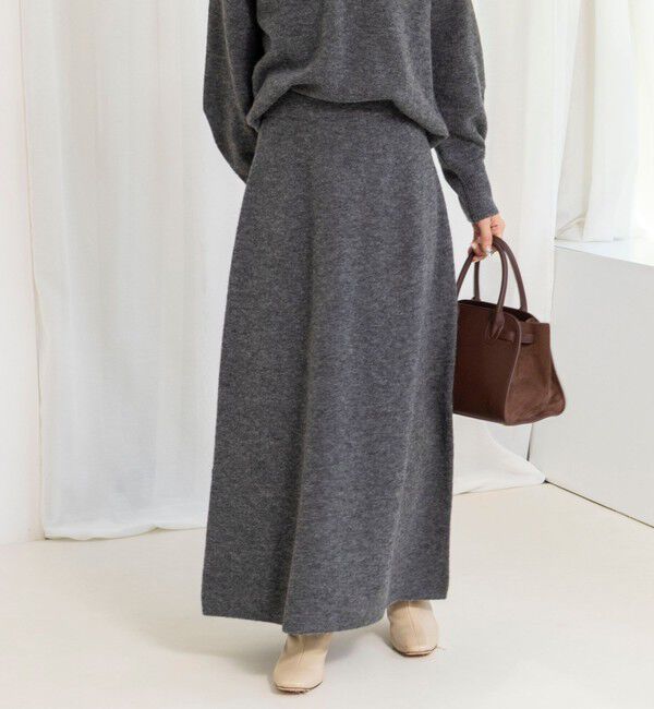 NOLLEY'S sophi「《手洗い可能》アルパカ混ロングスカート」|フレア|