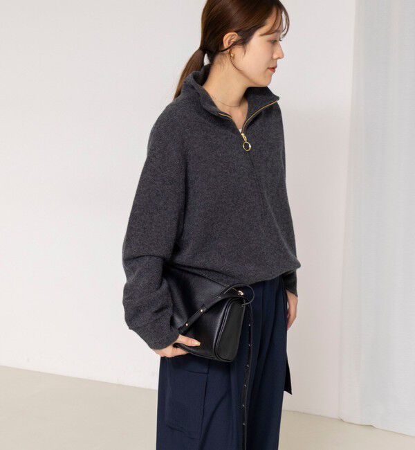 Rie Miller「《手洗い可能》ハーフZIPプルオーバー」|ニット・セーター|