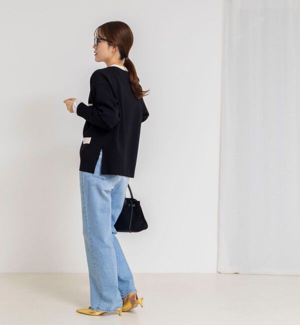 NOLLEY'S「《手洗い可能》スムース配色Vネックカーディガン」|カーディガン|