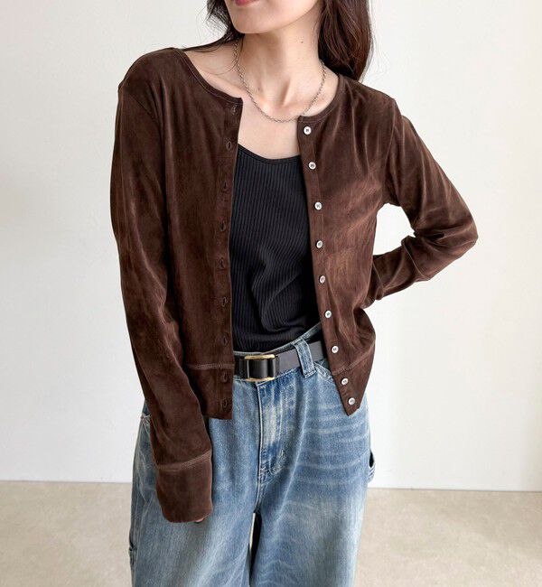 fredy emue「シアーフロッキーコンパクトカーディガン」|カーディガン|ブラウン